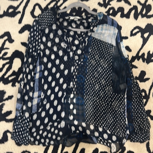 DIANE VON FURSTENBERG Estil V-neck silk blouse size 8 - Picture 1 of 13